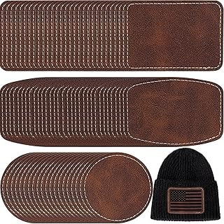 Set of brown leather and cork coasters, keychains, and a bottle opener keychain.